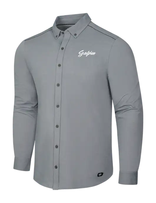 OGIO Medium Grey Heather Modern Code Stretch Button-Up Shirt w/Galpin Ford Logo