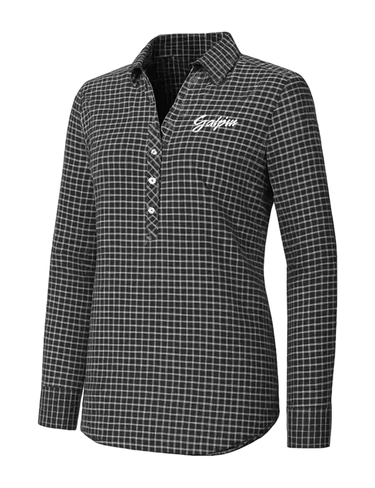 Womens Dark Grey/White City Stretch Shirt w/Galpin Ford Logo