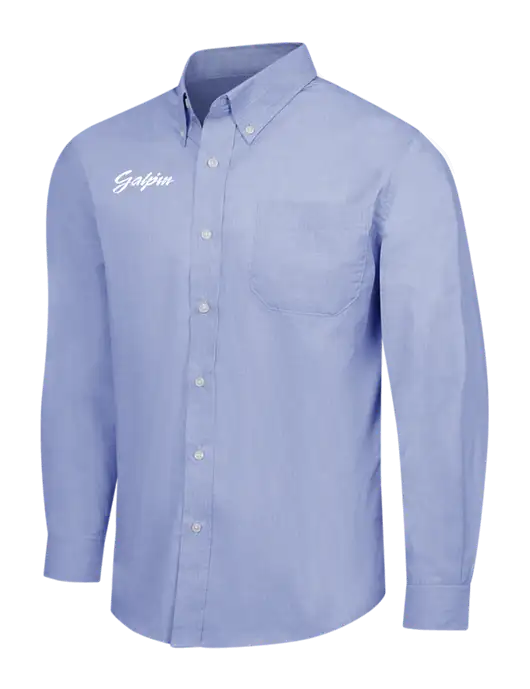 Light Slate Blue Crosshatch Easy Care Shirt w/Galpin Ford Logo