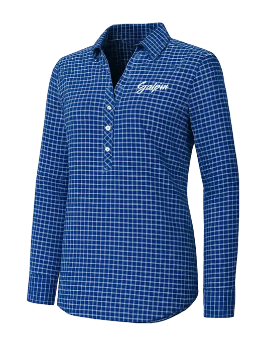Womens Navy/White City Stretch Shirt w/Galpin Ford Logo