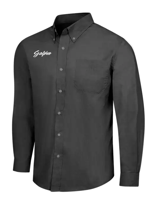 Soft Black Crosshatch Easy Care Shirt w/Galpin Ford Logo