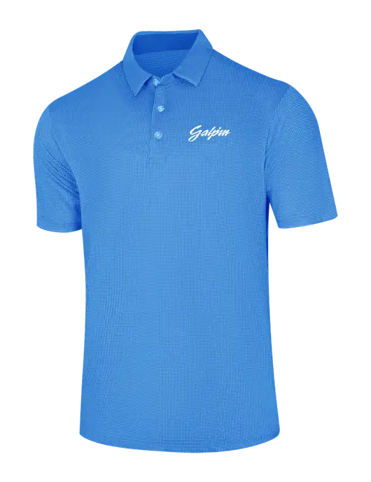 Callaway Carolina Blue Fashion Gingham Polo w/Galpin Ford Logo