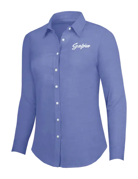 Navy Womens SuperPro Oxford Shirt w/Galpin Ford Logo