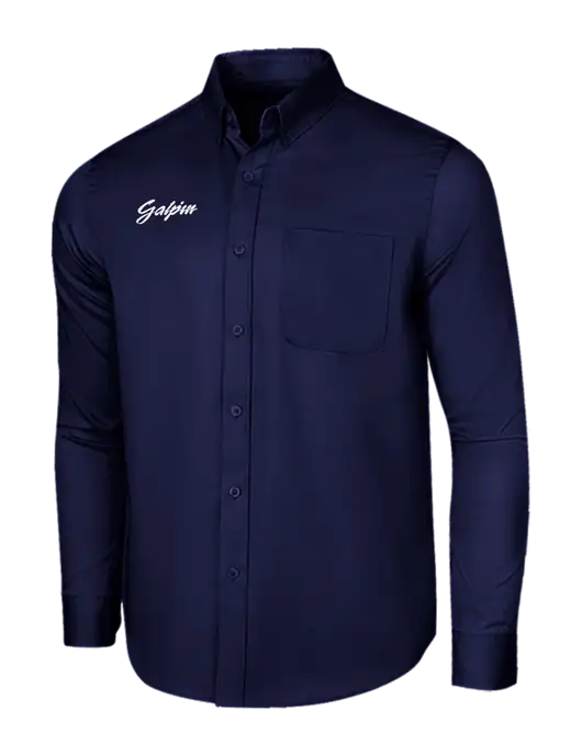 Long Sleeve Navy Superpro React Twill Shirt w/Galpin Ford Logo