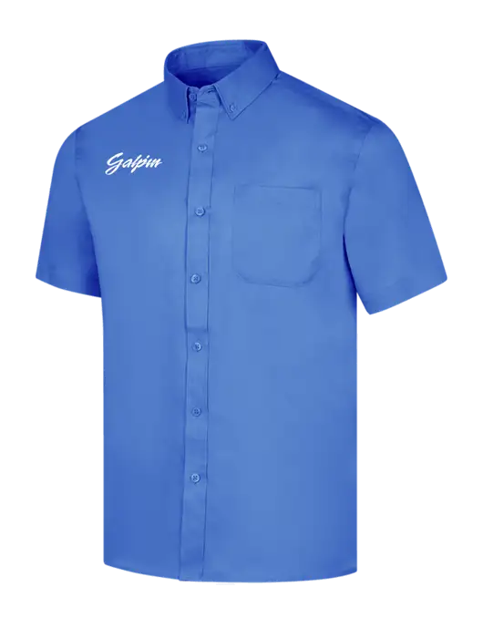 Short Sleeve Dark Carolina Blue Superpro React Twill Shirt w/Galpin Ford Logo