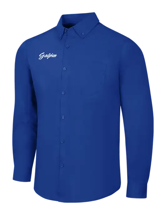 Dark Royal Long Sleeve Carefree Poplin Shirt w/Galpin Ford Logo