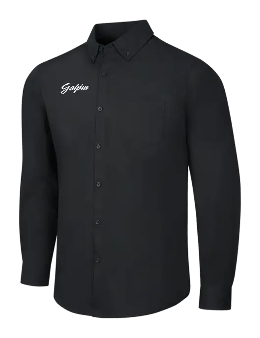 Black Long Sleeve Carefree Poplin Shirt w/Galpin Ford Logo