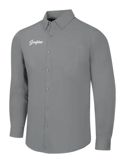Medium Grey Long Sleeve Carefree Poplin Shirt w/Galpin Ford Logo