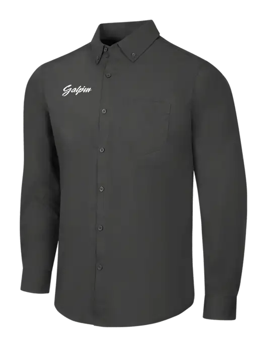 Dark Grey Long Sleeve Carefree Poplin Shirt w/Galpin Ford Logo