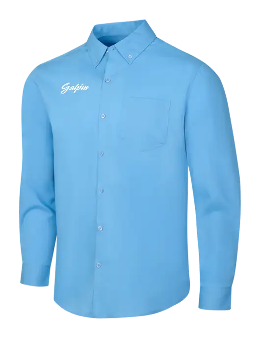 Carolina Blue Long Sleeve Carefree Poplin Shirt w/Galpin Ford Logo