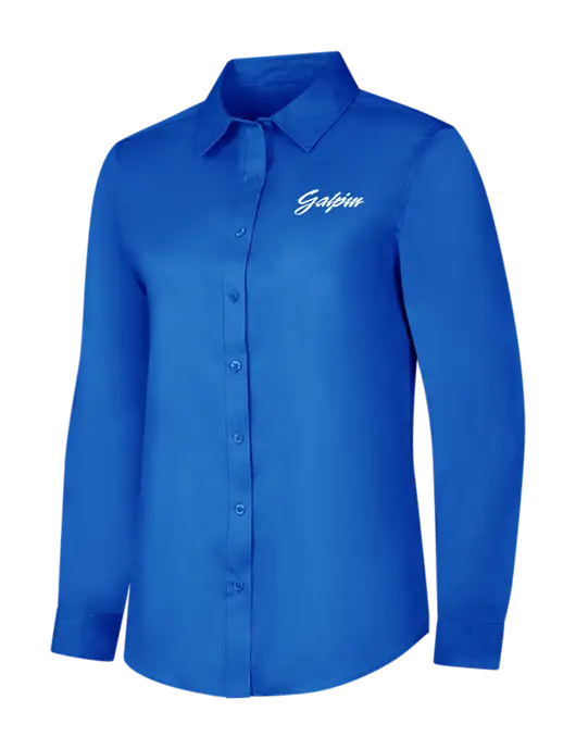 Womens Long Sleeve Royal Blue Superpro React Twill Shirt w/Galpin Ford Logo