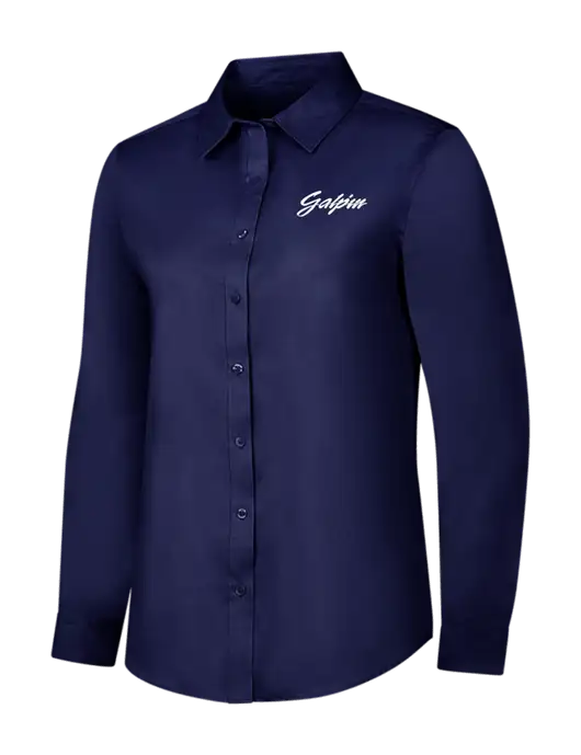Navy Womens Long Sleeve Superpro React Twill Shirt w/Galpin Ford Logo