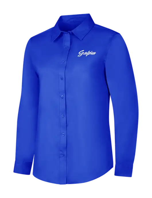 Womens Long Sleeve Dark Royal Superpro React Twill Shirt w/Galpin Ford Logo