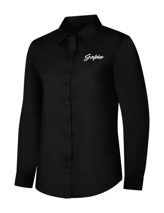 Womens Black Long Sleeve Superpro React Twill Shirt w/Galpin Ford Logo