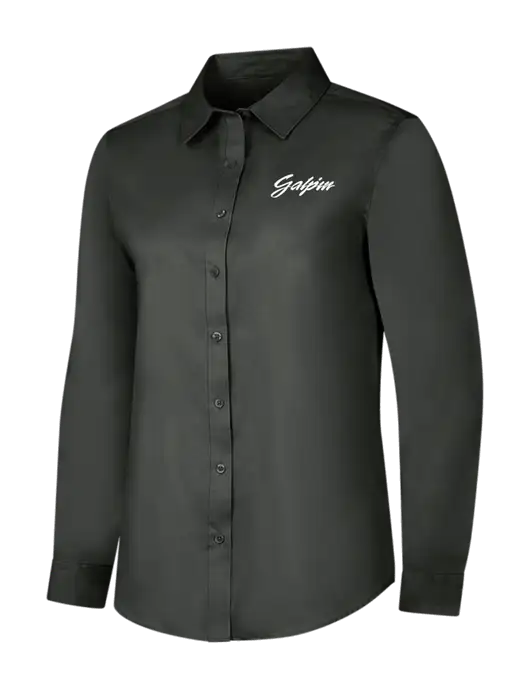Dark Grey Womens Long Sleeve Superpro React Twill Shirt w/Galpin Ford Logo