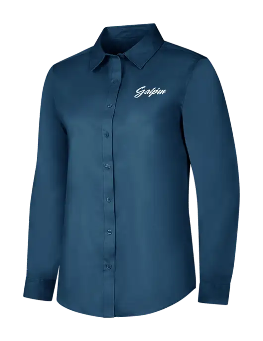 Light Navy Womens Long Sleeve Superpro React Twill Shirt w/Galpin Ford Logo