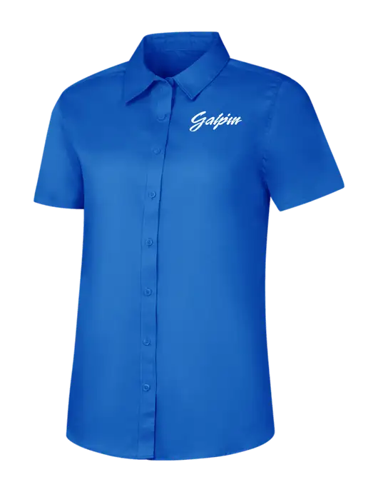 Womens Short Sleeve Royal Blue Superpro React Twill Shirt w/Galpin Ford Logo