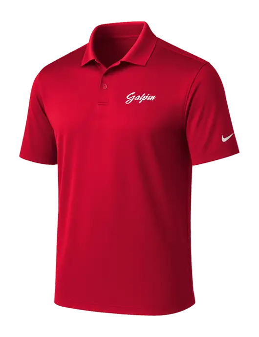 NIKE Red Victory Solid Polo w/Galpin Ford Logo