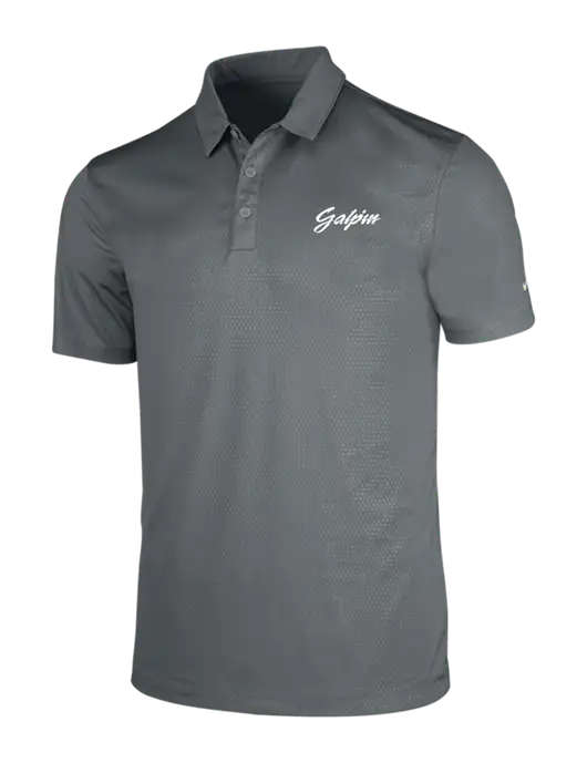 NIKE Medium Grey Dri-Fit Embossed Tri-Blade Polo w/Galpin Ford Logo