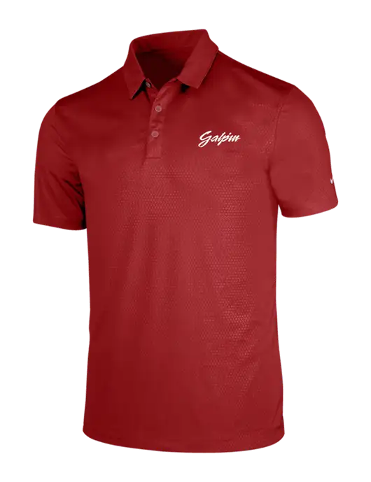 NIKE Red Dri-Fit Embossed Tri-Blade Polo w/Galpin Ford Logo