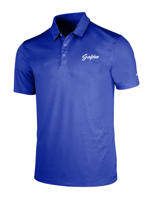 NIKE Dark Royal Dri-Fit Embossed Tri-Blade Polo w/Galpin Ford Logo
