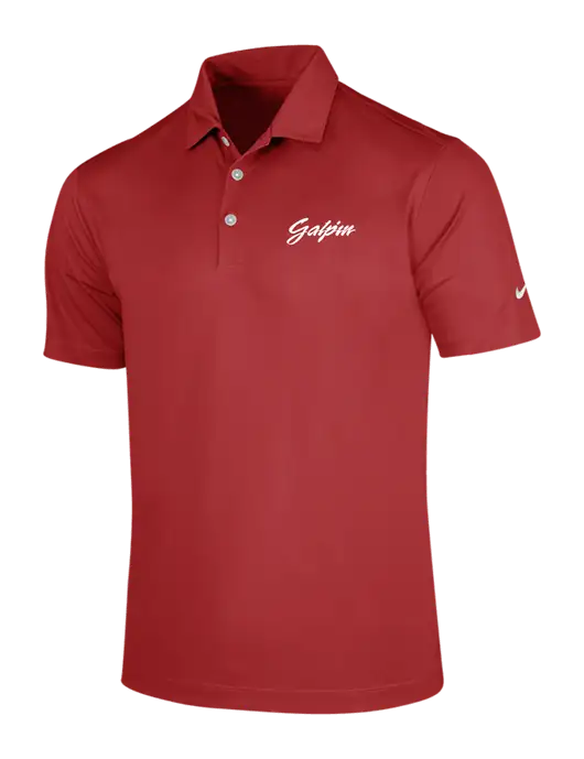 NIKE Red Dri-Fit Vertical Mesh Polo w/Galpin Ford Logo
