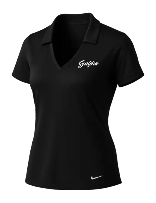 NIKE Black Womens Dri-Fit Vertical Mesh Polo w/Galpin Ford Logo