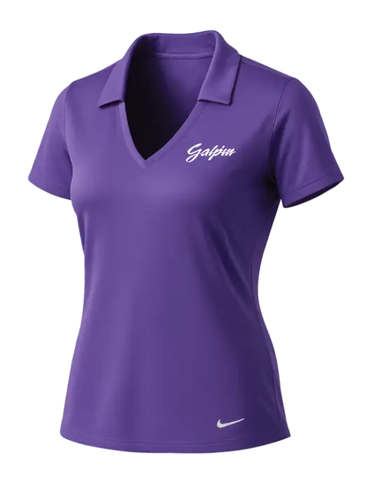 NIKE Purple Womens Dri-Fit Vertical Mesh Polo w/Galpin Ford Logo