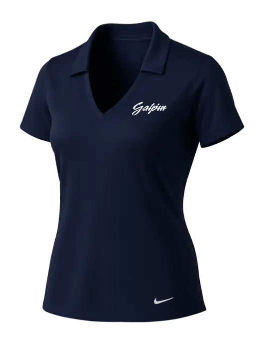 NIKE Dark Navy Womens Dri-Fit Vertical Mesh Polo w/Galpin Ford Logo