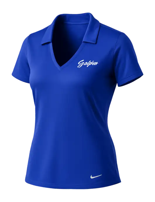 NIKE Dark Royal Womens Dri-Fit Vertical Mesh Polo w/Galpin Ford Logo