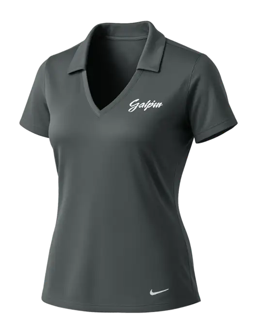 NIKE Dark Grey Womens Dri-Fit Vertical Mesh Polo w/Galpin Ford Logo