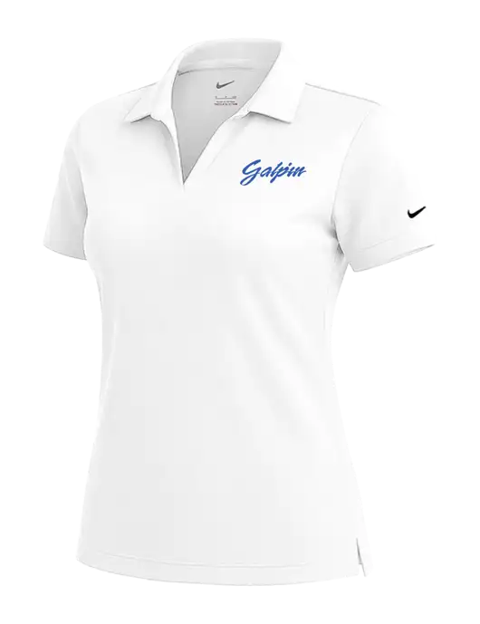 NIKE White Womens Dri-Fit Micro Pique Polo w/Galpin Ford Logo