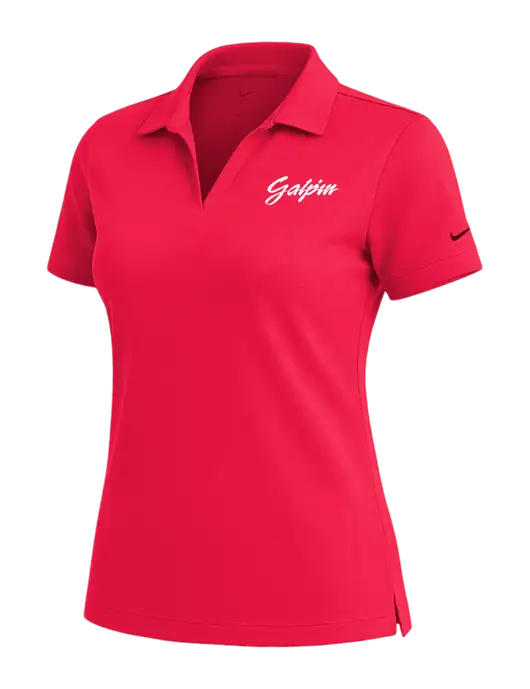 NIKE Red Womens Dri-Fit Micro Pique Polo w/Galpin Ford Logo