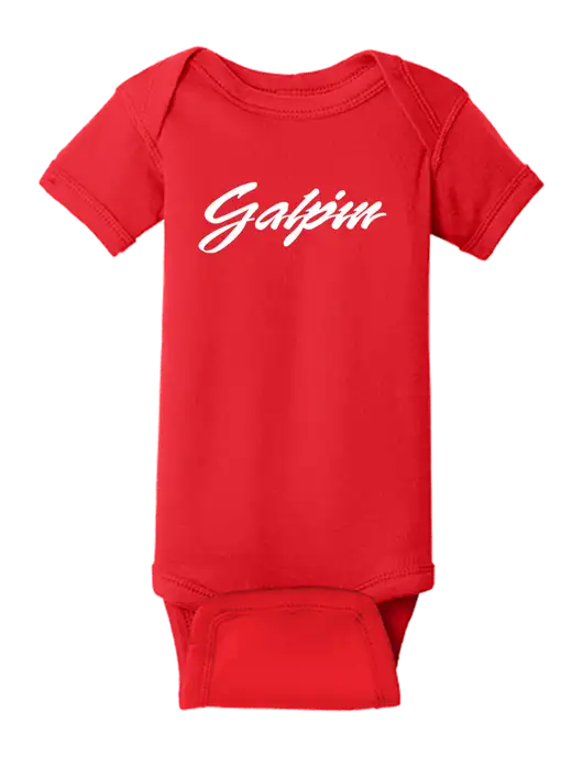 Rabbit Skins Red Infant Short Sleeve Baby Rib Bodysuit w/Galpin Ford Logo