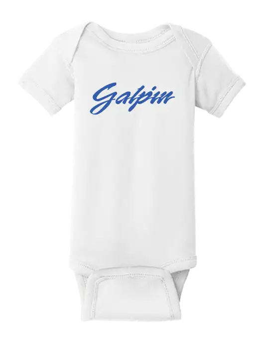 Rabbit Skins White Infant Short Sleeve Baby Rib Bodysuit w/Galpin Ford Logo