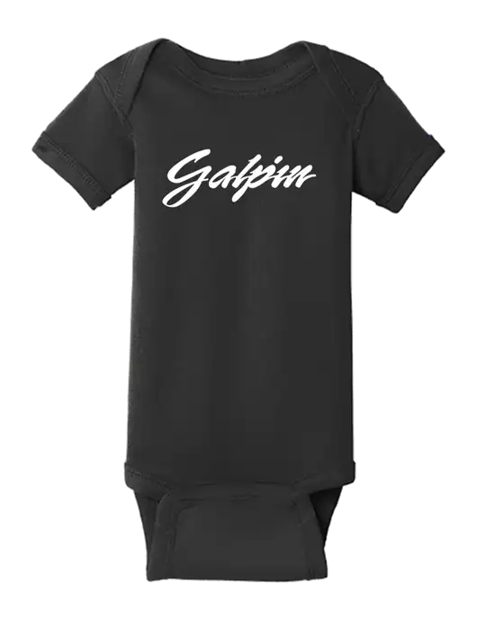 Rabbit Skins Black Infant Short Sleeve Baby Rib Bodysuit w/Galpin Ford Logo