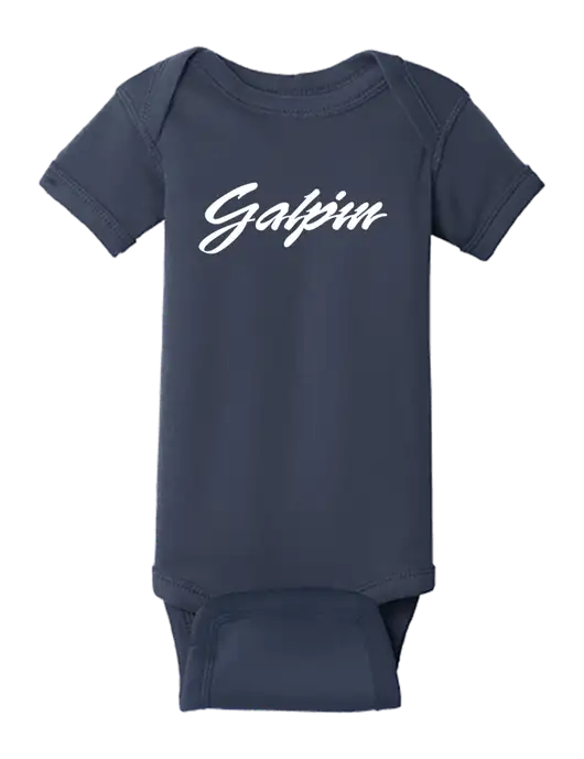 Rabbit Skins Navy Infant Short Sleeve Baby Rib Bodysuit w/Galpin Ford Logo