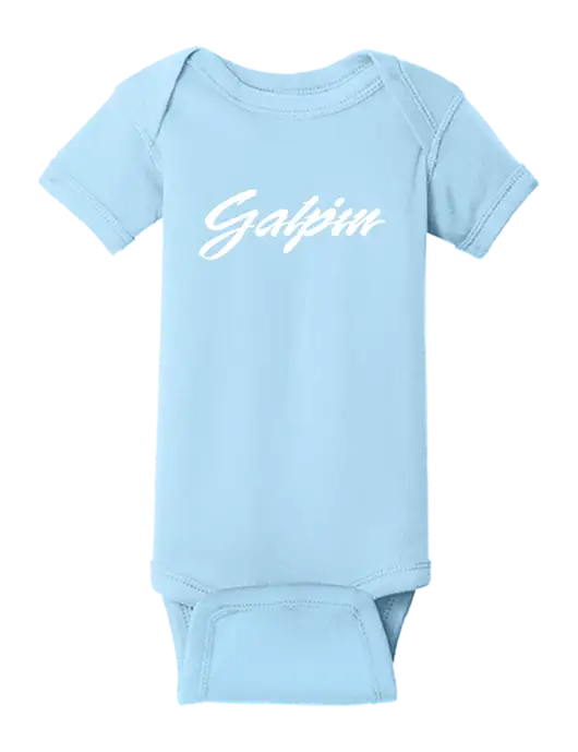 Rabbit Skins Light Blue Infant Short Sleeve Baby Rib Bodysuit w/Galpin Ford Logo