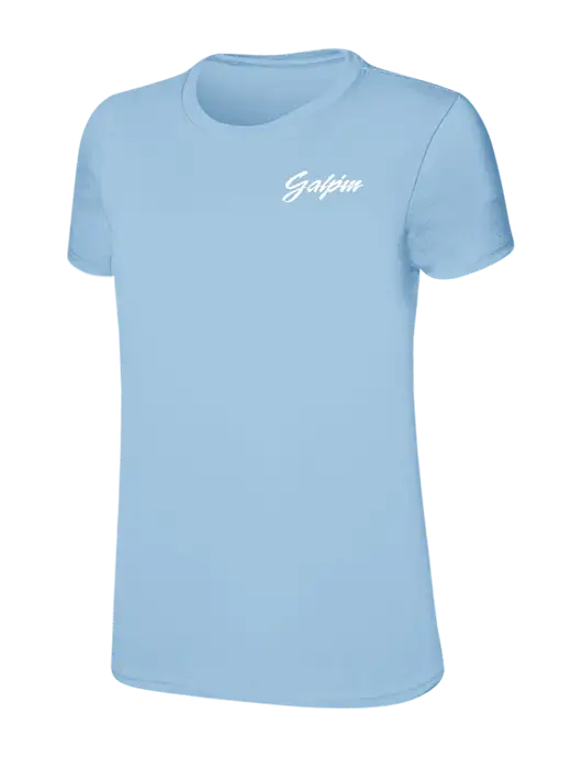 Womens Ring Spun Light Blue 4.5 oz T-Shirt w/Galpin Ford Logo