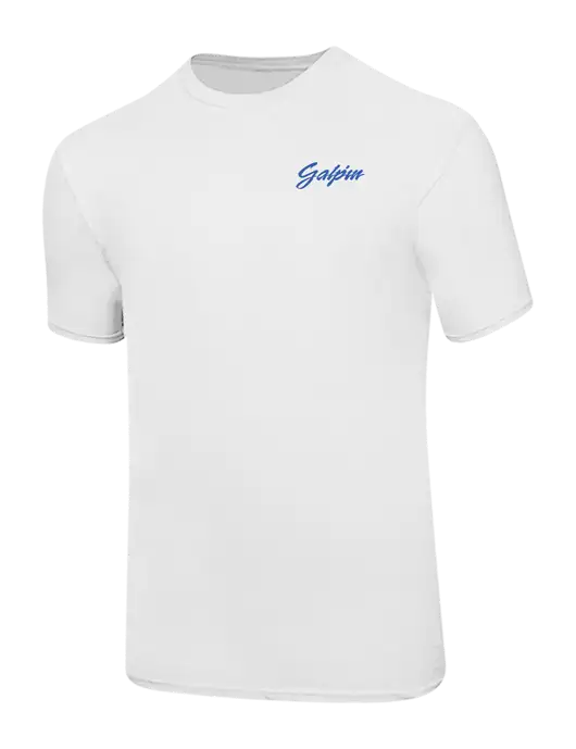 Ring Spun White 4.5 oz T-Shirt w/Galpin Ford Logo