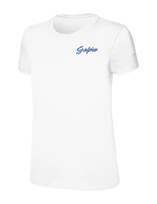 Womens Ring Spun White 4.5 oz T-Shirt w/Galpin Ford Logo