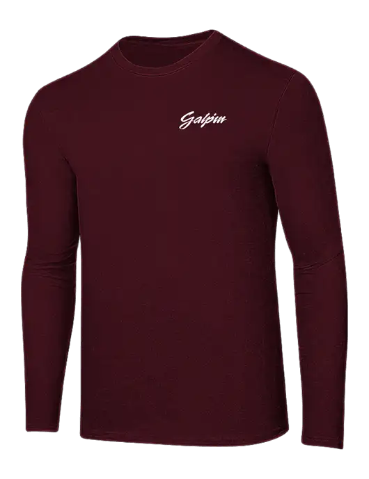 Ring Spun Maroon 4.5 oz Long Sleeve T-Shirt w/Galpin Ford Logo