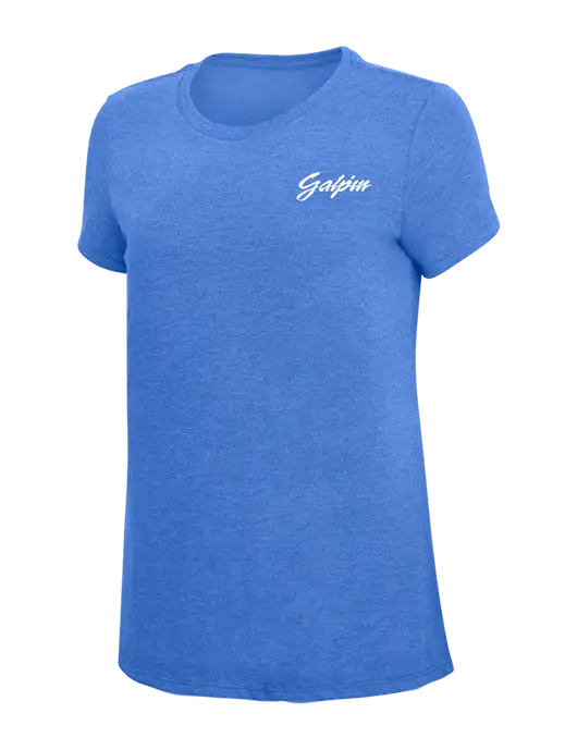 Womens Simply Soft Royal Frost 4.5oz  Poly/Combed Ring Spun Cotton T-Shirt w/Galpin Ford Logo