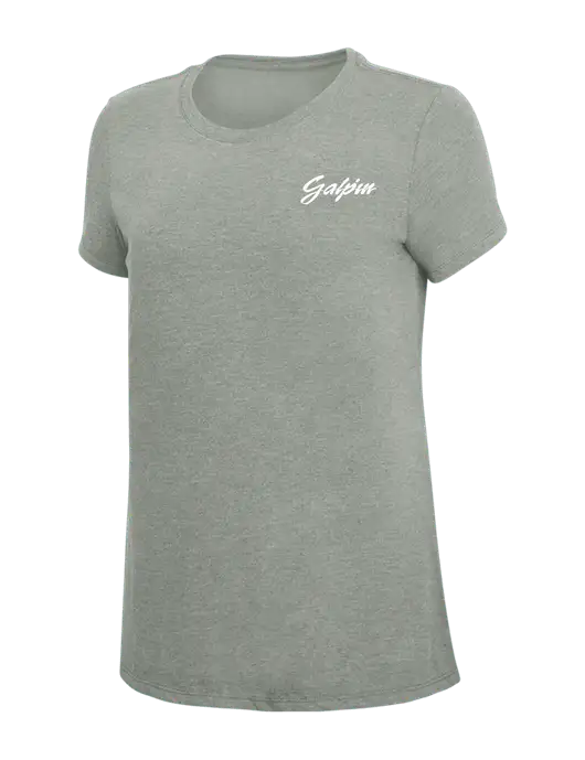 Womens Simply Soft Grey Frost 4.5oz  Poly/Combed Ring Spun Cotton T-Shirt w/Galpin Ford Logo