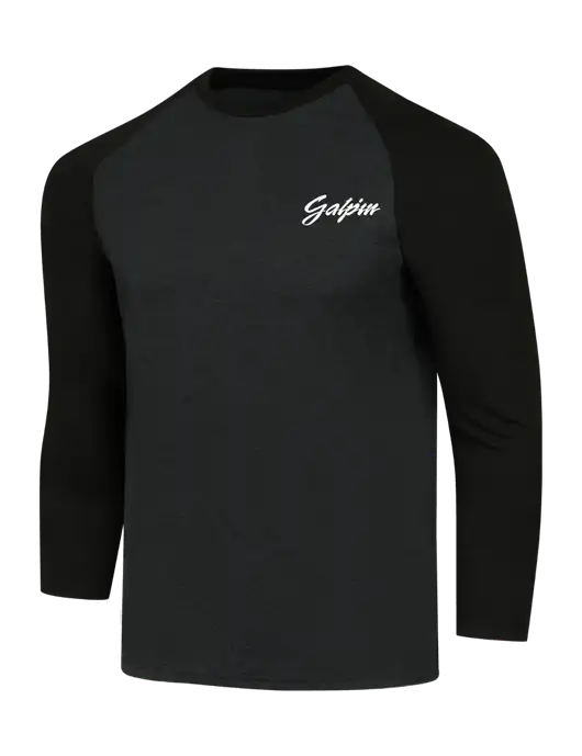 Simply Soft 3/4 Sleeve Black/Black Frost Ring Spun Cotton T-Shirt w/Galpin Ford Logo