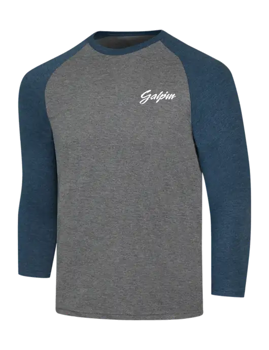 Simply Soft 3/4 Sleeve Navy Frost/Grey Frost Ring Spun Cotton T-Shirt w/Galpin Ford Logo