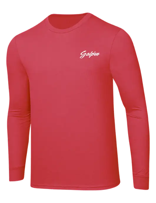 Simply Soft Long Sleeve Red Frost 4.5 oz, Poly/Combed Ring Spun Cotton T-Shirt w/Galpin Ford Logo