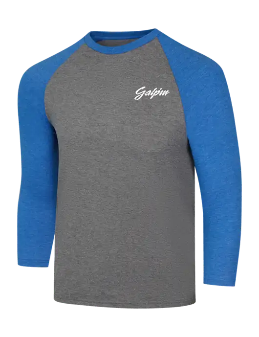 Simply Soft 3/4 Sleeve Royal Frost/Grey Frost Ring Spun Cotton T-Shirt w/Galpin Ford Logo
