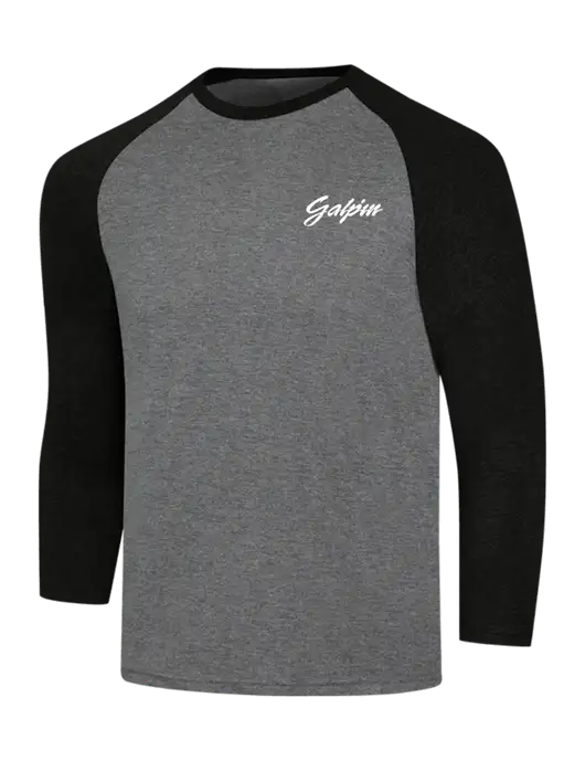 Simply Soft 3/4 Sleeve Black Frost/Grey Frost Ring Spun Cotton T-Shirt w/Galpin Ford Logo