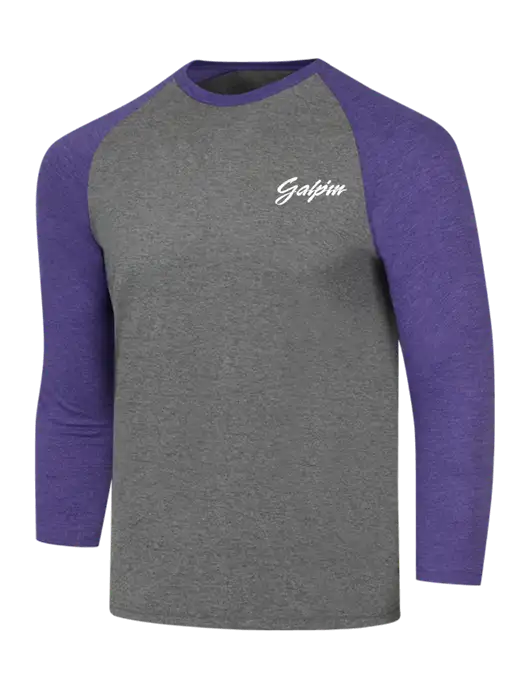 Simply Soft 3/4 Sleeve Purple Frost/Grey Frost Ring Spun Cotton T-Shirt w/Galpin Ford Logo